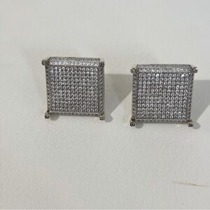 Sterling silver large screw back earring with gold vermeil backs New